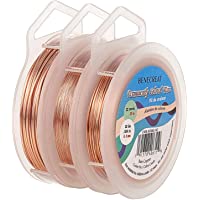 BENECREAT 3 Rollos Alambre de Joyería 0.3-0.6-1mm Alambre de Cobre Resistente Al Deslustre para Hacer Abalorios de…